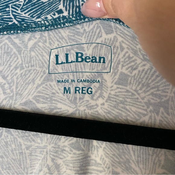 LL Bean Midi Dress, Medium, Blue & White, Casual, Faux Wrap; Comfortable EUC - Picture 5 of 8